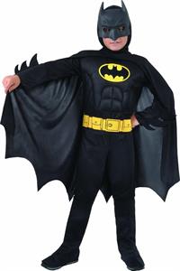 BATMAN COSTUME w/MUSCLES BLACK