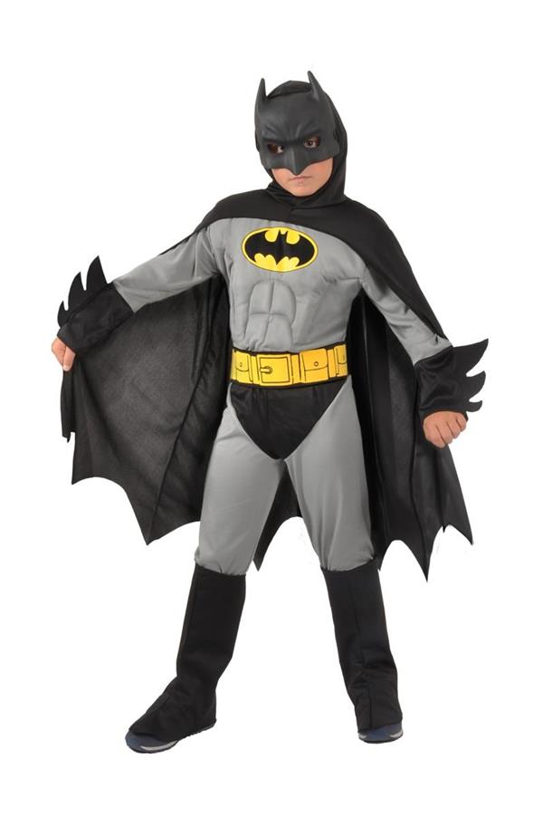 BATMAN COSTUME C/MUSCOLI GRIGIO