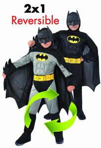 BATMAN COSTUME REVERSIB E GREY/BLACK w/MUSCLES