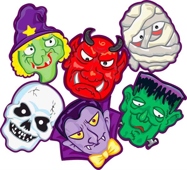 Box. 6 Mask paper ASSORTED HALLOWEEN