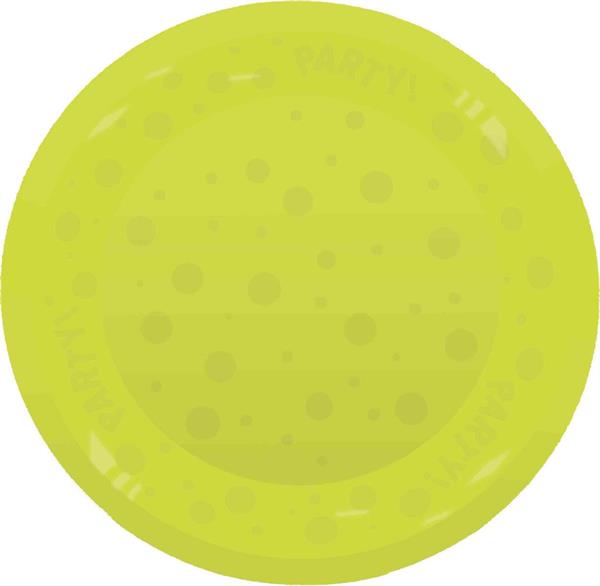 REUSABLE PIATTO PARTY DIAM CM 21 GIALLO FLUO CON RILIEVO