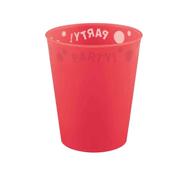 REUSABLE BICCHIERE PARTY 250 ML ROSSO SEMITRASPARENTE CON RILIEV